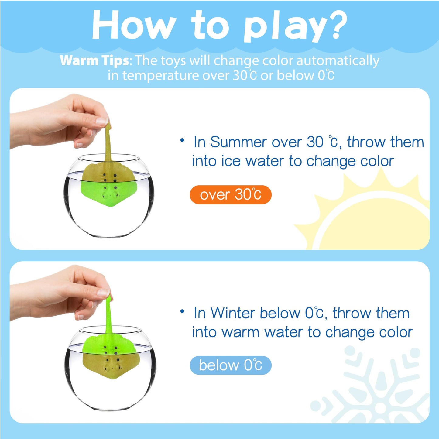Ocean Animal Series -12pcs Temperature Color Change Bath Toys,Water Table Toys for Easter Egg Fillers,Goodie Bags Fillers,Themed