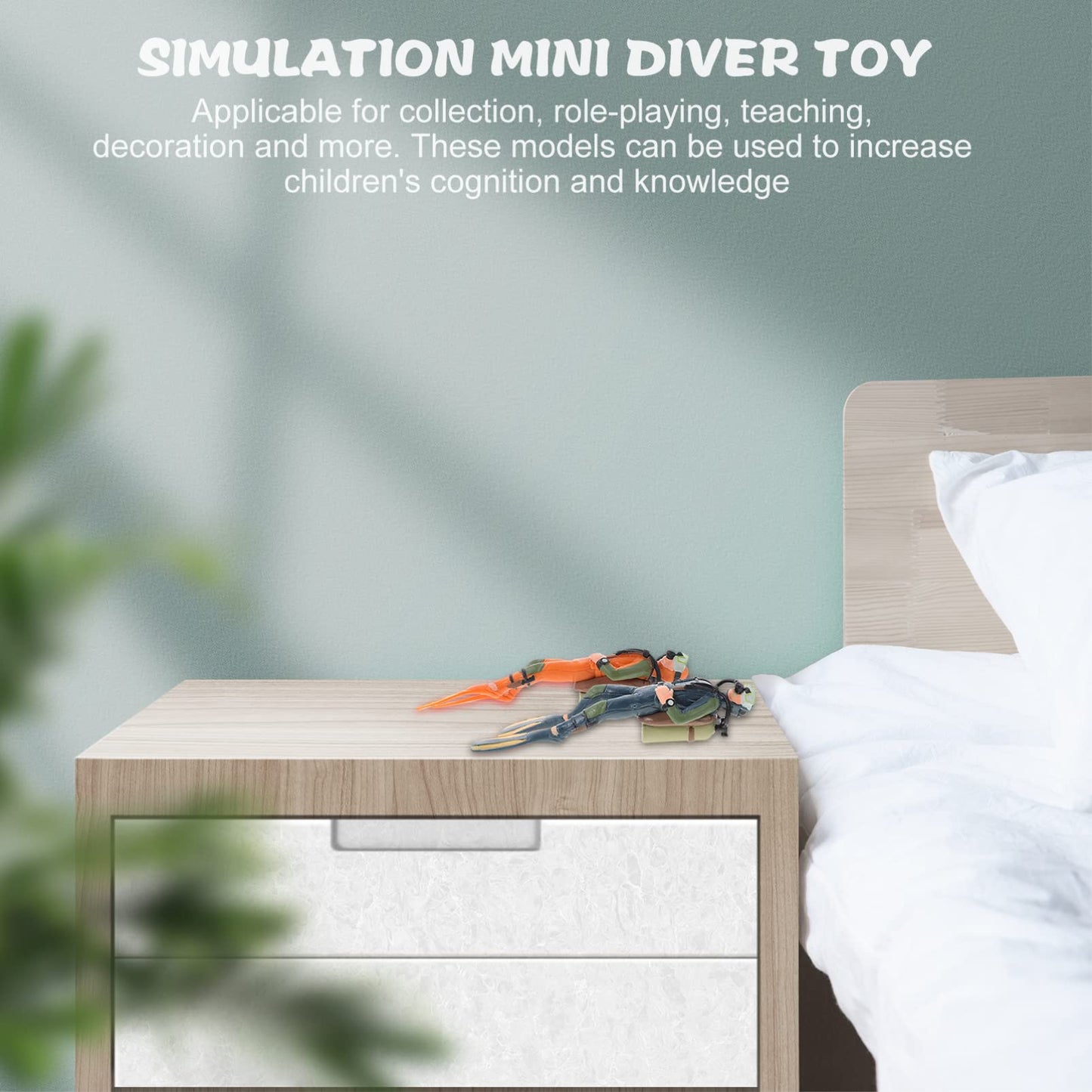Toyvian Diver With Hose Toy Squid Fish Tank Action Figure Divers: 2Pcs Scale Model Sea Animals Scuba Diver Toy Swimmers Diver Fi