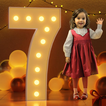 Imprsv 4Ft Marquee Numbers, Light Up Numbers Letters, Mosaic Numbers For Balloons, Gaint Marquee Numbers, Number 7 Balloon For 7