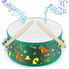 Boao Kids Drum Set For Toddler Over Age 6 Year Wooden Drum 8'' W X 3.7'' H Toys With Adjustable Strap And 2 Drumsticks Education