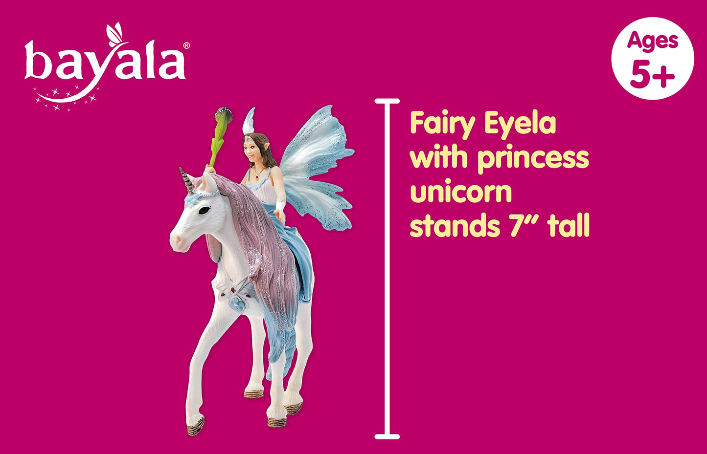 Schleich Bayala Fairy Eyela with Princess Unicorn Playset - Sparkling Flying Princess Doll with Unicorn and Magic Wand, Birthday