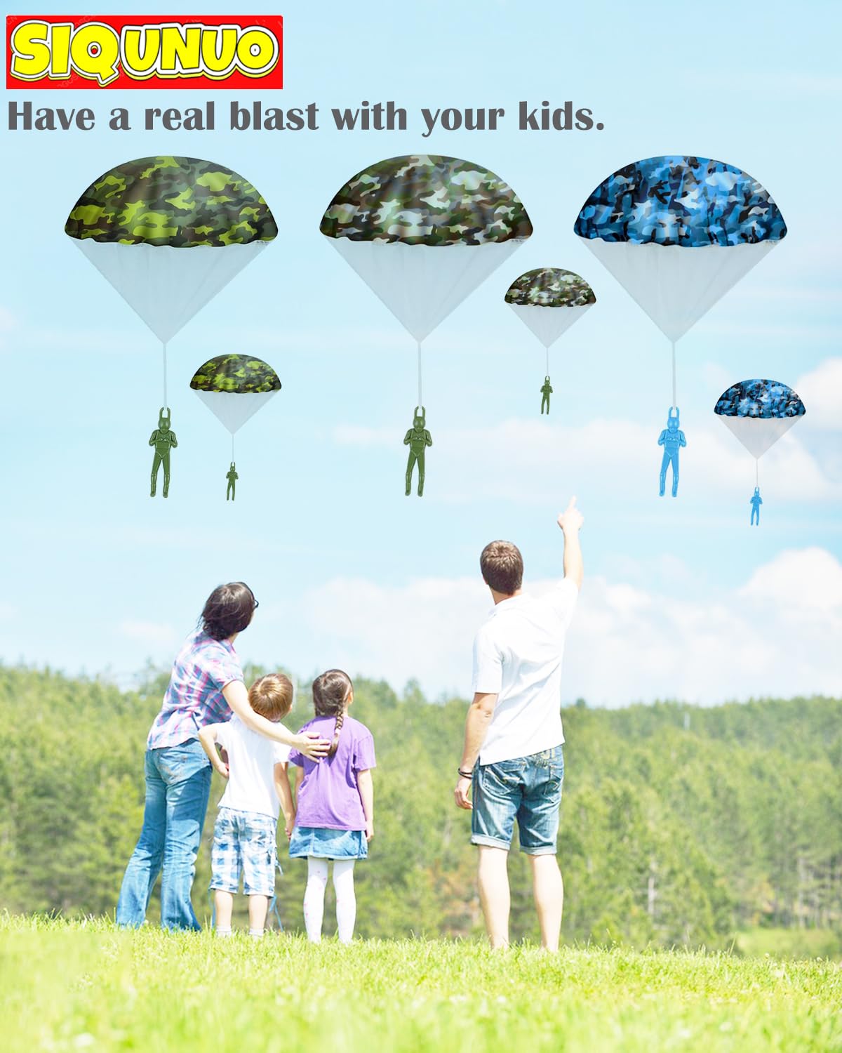 Siqunuo Army Parachute Toys For Kids, 6 Pack Tangle Free Outdoor Toys Parachute Men For Kids, Small Toys For Kids Ages 4-8 9 10