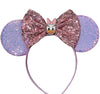 Clgift Princess Minnie Ears,Pick Your Color, Flower Minnie Ears, Floral Minnie Ears, Purple Sparkle Mouse Ears (Daisy Duck)