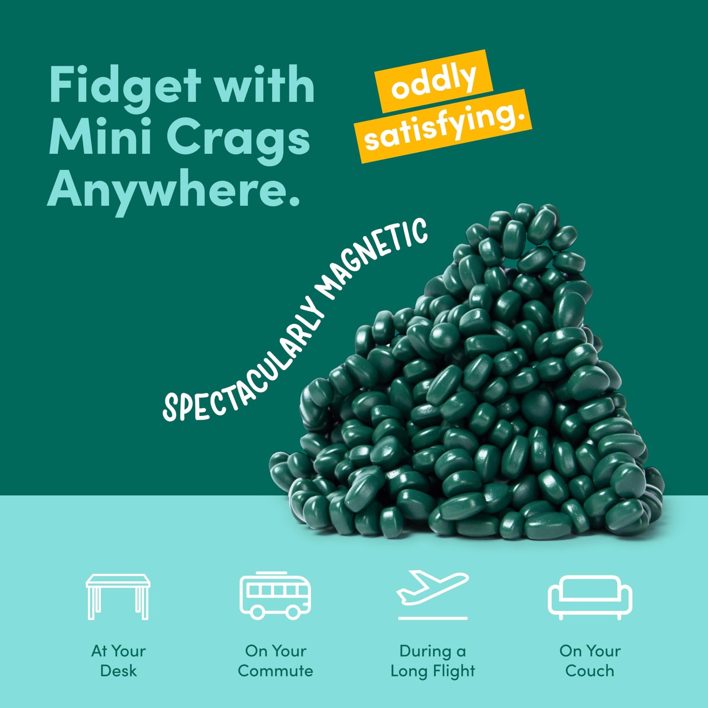 Speks Crags Ferrite Putty, 150+ Ferrite Stones In A Tin, Fidget Toy For Adults & Teens 14+, Desk Toy For Office, Christmas Gift, Holiday Stocking Stuffer, Stress Relief Present | Matte Jade, Small