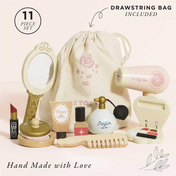 Le Toy Van - Wooden Cosmetic Set With Bag Role Play Toy | Star Beauty Bag Pretend Play Set - Suitable For 3 Years +