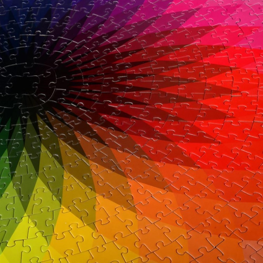 Lrrh 1000 Pcs Round Jigsaw Puzzles Rainbow Palette Intellectual Game For Adults And Kids