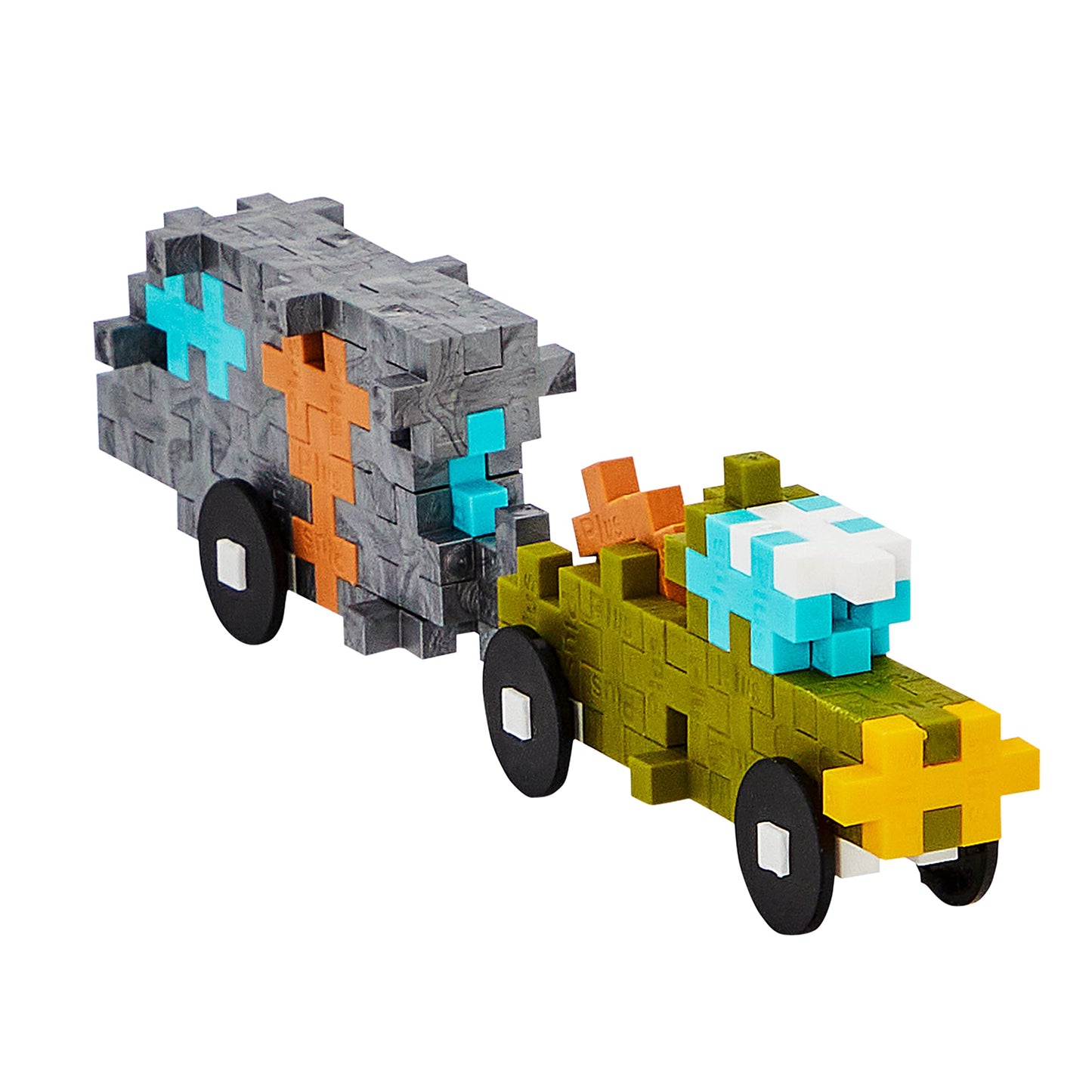 Plus Plus Vehicle Building Block Kit, 3D Puzzle Stem Toy For Kids, 70 Interlocking Pieces - Trailer Mini Maker Tube