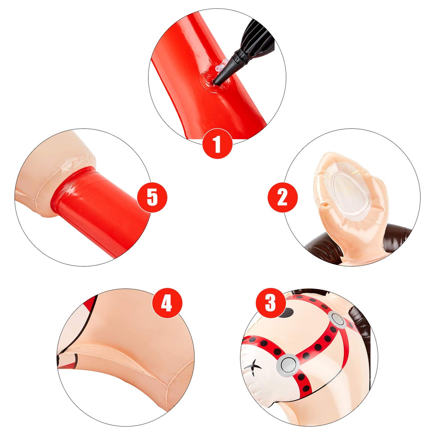 3 Pieces Inflatable Stick Horse Inflatable Horsehead Stick For Theme Party Decoration, 37 Inches