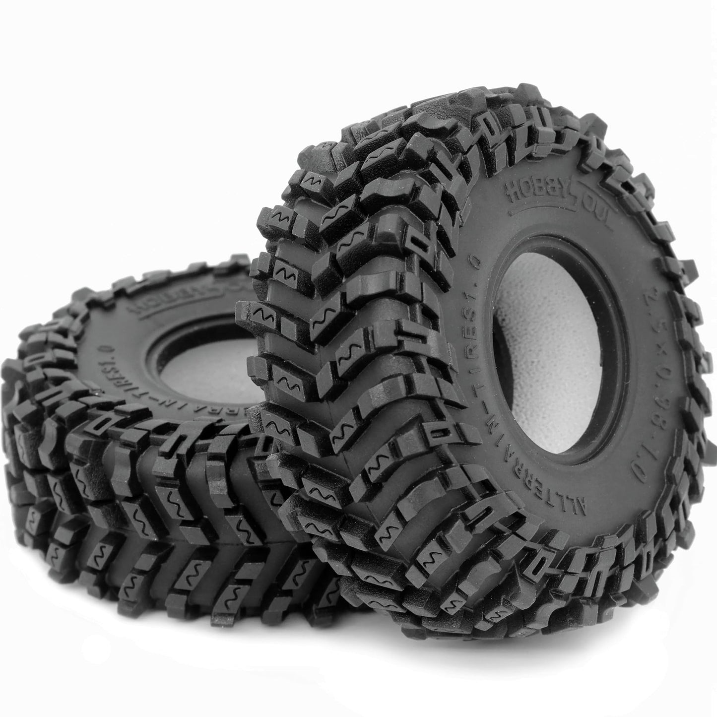 HOBBYSOUL 1.0 Tires 64mm Tall Super Soft Sticky 1.0 Crawler Tires for RC 1/18 TRX4M 1/24 AX24 SCX24 FCX24 Upgrade