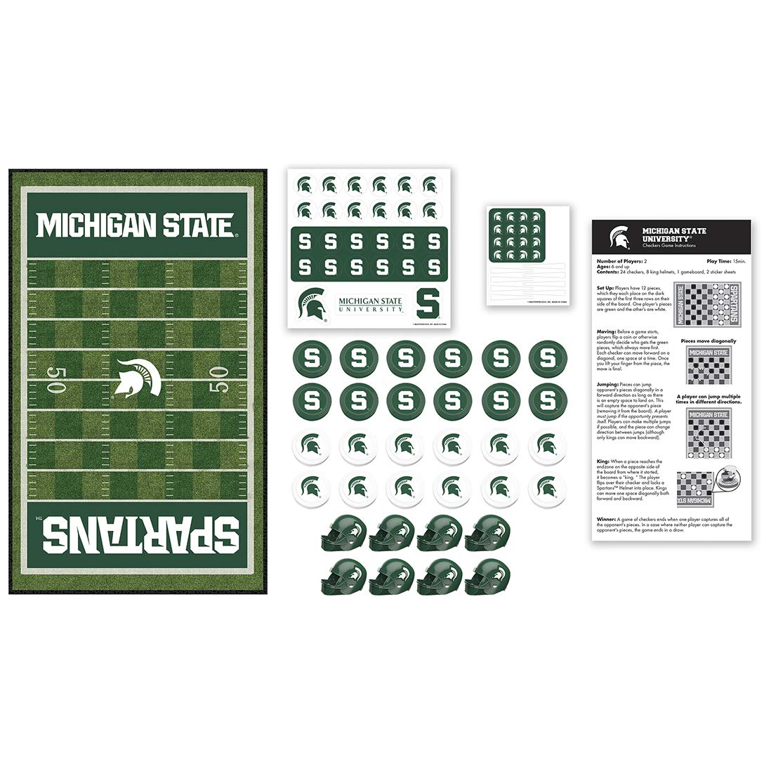 Masterpieces Ncaa Michigan State Spartans Checkers Board Game, 13'' X 21''