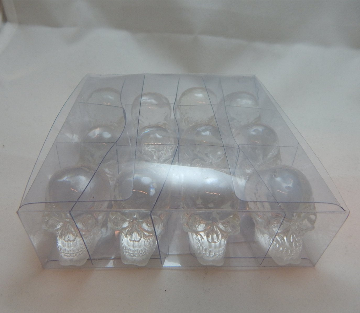Pacific Giftware 12 Clear Crystal Like Mini Skulls Figurines Busts.Cute! 1 Dozen! Halloween Decor Collectible Figurine.