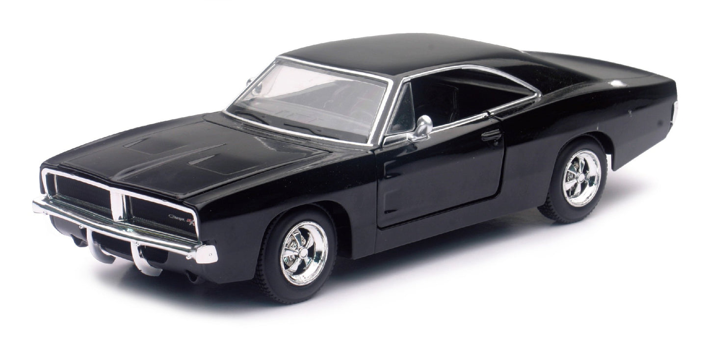 New Ray 1969 Dodge Charger R/T Black Muscle Car Collection 1/25 Diecast Model Car