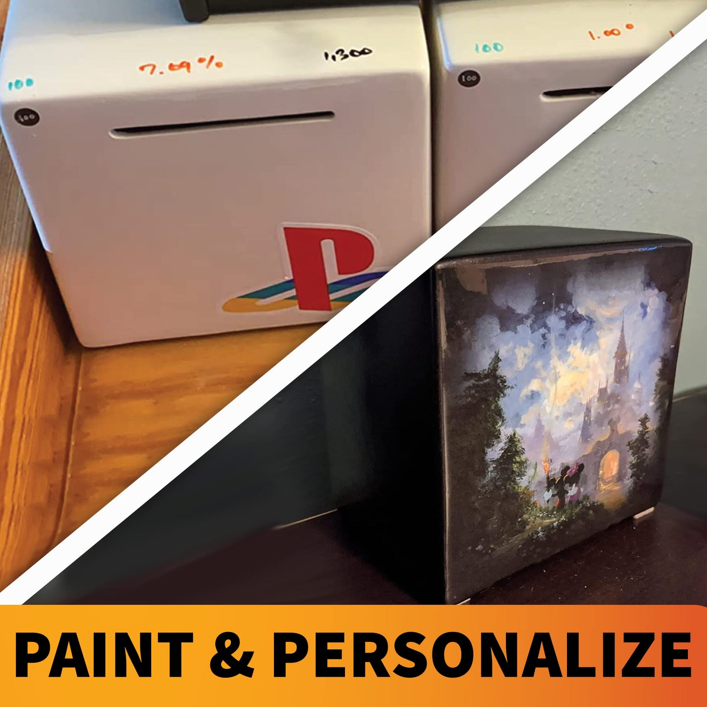 Mini Ceramic Piggy Bank For Adults And Kids - 2 Pack - Must Break To Access Money | Paint Your Own Piggy Bank For Girls, Boys, Teens - One Small Opening With No Hole, Money Saver Bank (Small)