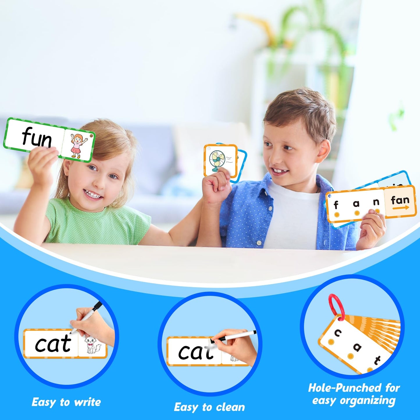 Kasfalci Cvc Word Games,Cvc Flash Cards,Phonics Games,Speech Therapy Toys For Toddlers Kids,Learn To Read,Spelling Reading Learn