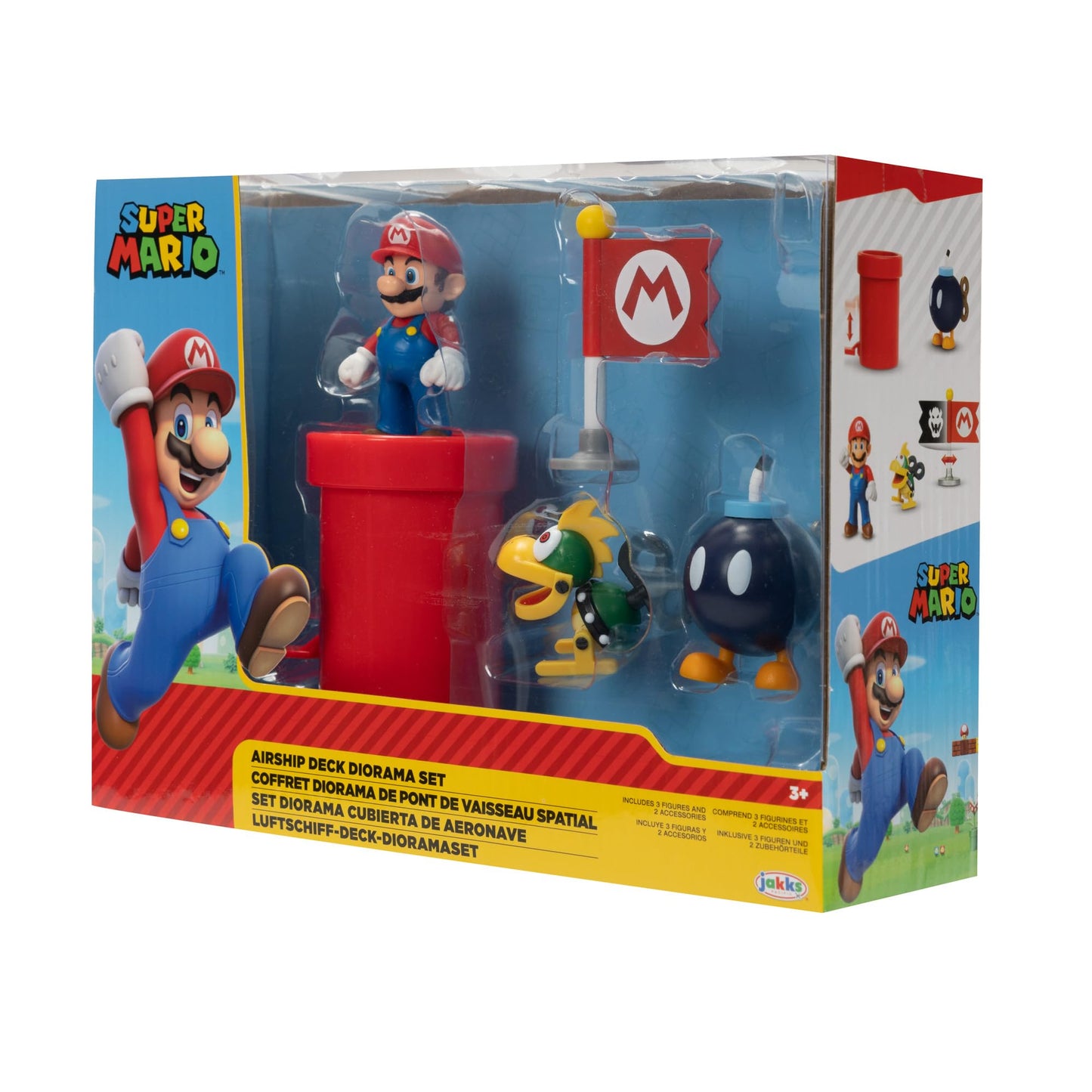Super Mario 2.5' Action Figures Bowser'S Airship Deck Diorama Playset