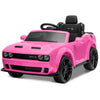 Enyopro Kids Electric Car, Licensed Dodge Challenger Ride On Car, 12V7Ah Battery Powered Electric Vehicle Kids Ride On Toys With Remote Control, 3 Speeds, Led Headlights, Bluetooth, Music (Pink)