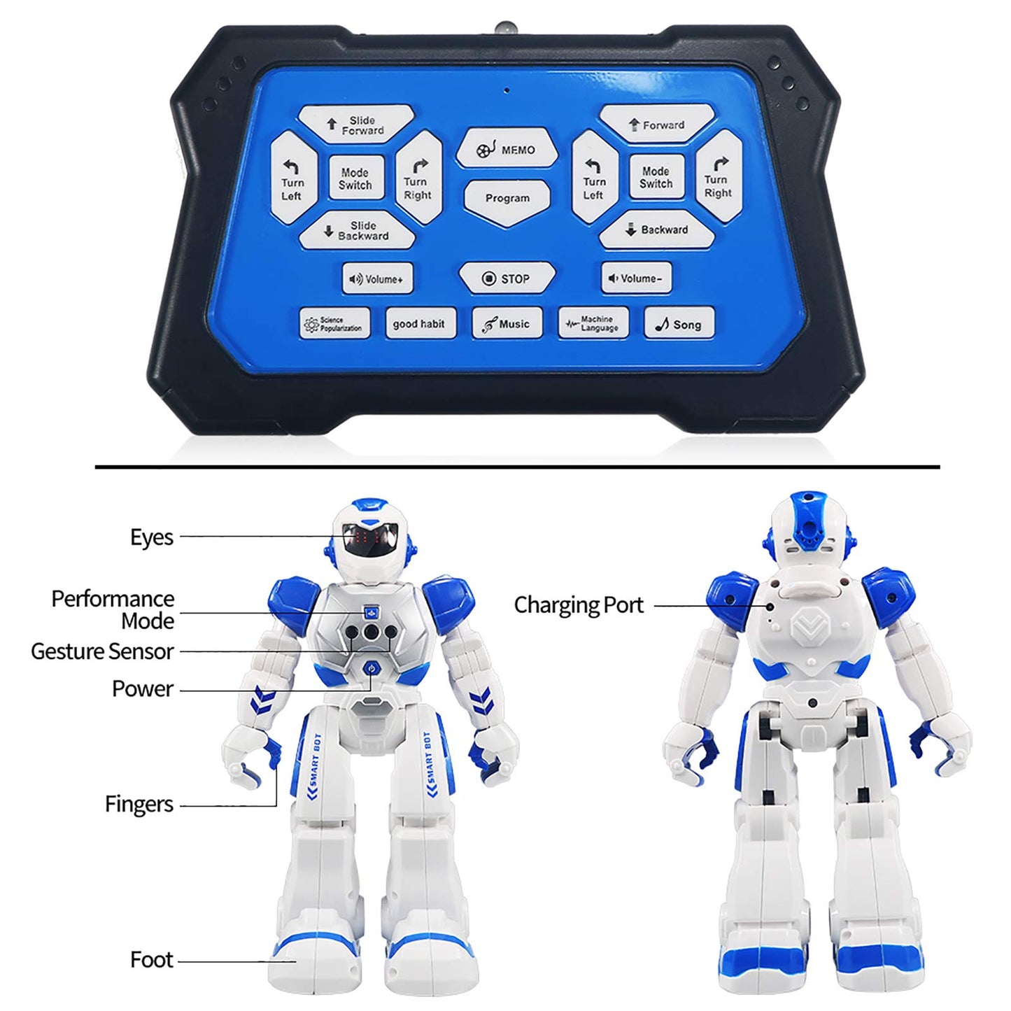 Sikaye RC Robot for Kids Intelligent Programmable Robot with Infrared Controller Toys, Dancing, Singing, Led Eyes, Gesture Sensi