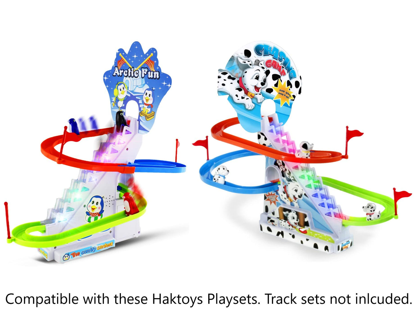 Haktoys Replacement Dog Figurines Dalmatian Spotty Dog Chasing Game (Pack Of 3)