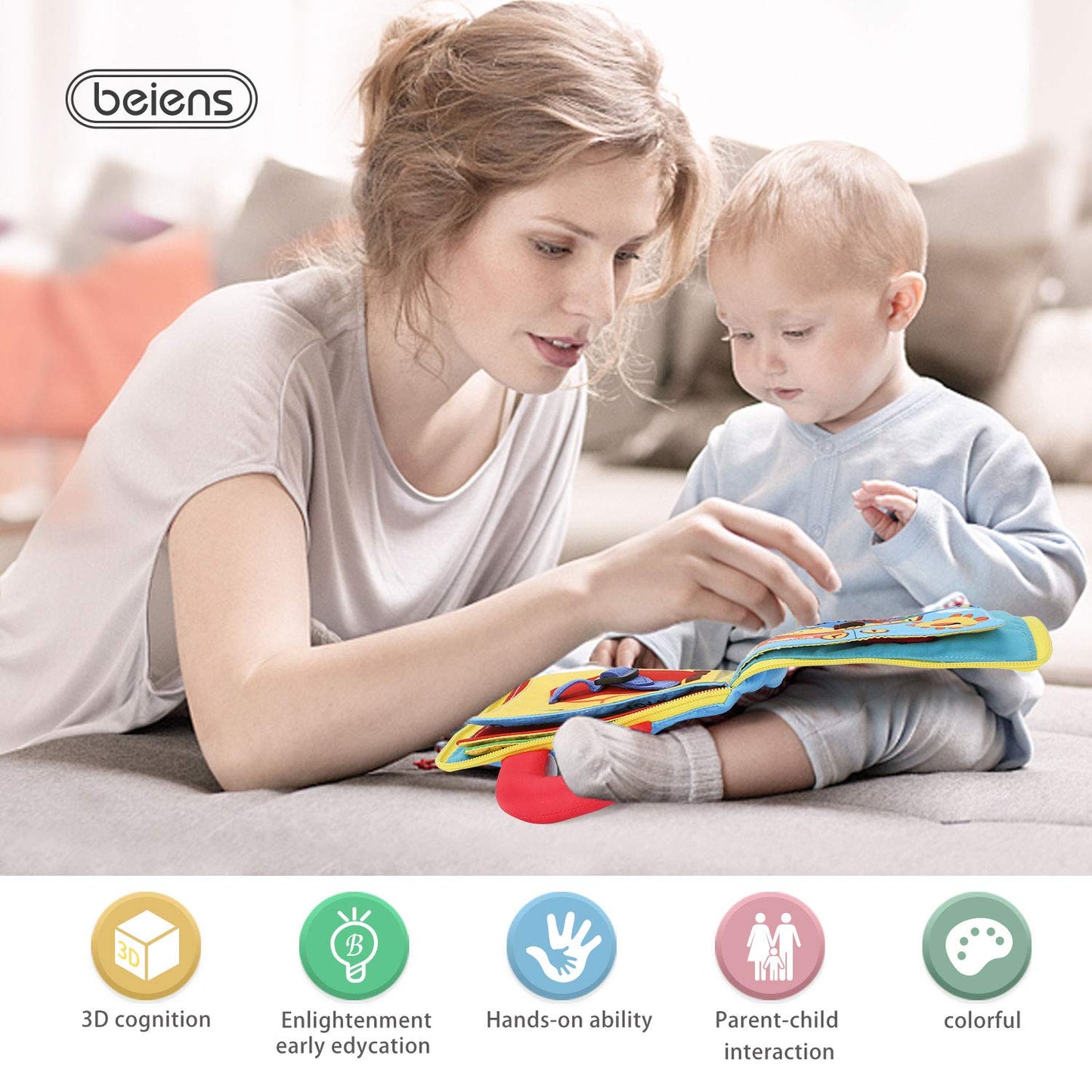 Beiens Quiet Book Montessori Toys, Busy Board For Toddlers 1 2 3 4, Toddler Activities Busy Book, Toddlers Travel Toy, Sensory 3