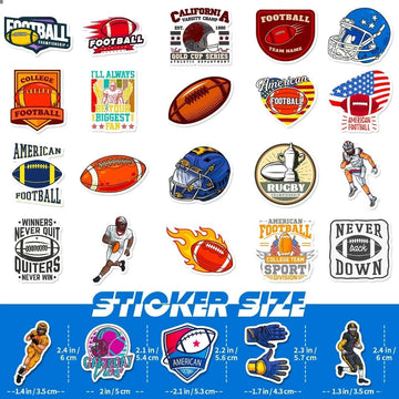 Football Stickers 100 Pcs Vinyl Waterproof Football Sports Stickers For Water Bottle Laptop Skateboard, Football Gifts For Kids
