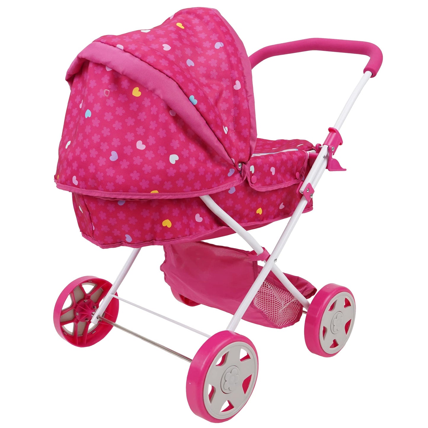 509 Crew Garden Pram N Doll Set - 14' Baby Doll & Folding Pram Set, Kids Pretend Play, Ages 3+