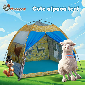 Mnagant Kids' Alpaca Tent - Fun Pop-Up Playhouse For Boys And Girls - Easy Setup, Indoor/Outdoor Adventure Tent - 47'' X 47'' X