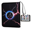Sihdnok 4-Pocket Trading Card Binder Album - Holds 400 Cards 50 Removable Sleeves Durable Card Holder and Display Book with Black Lightning Design