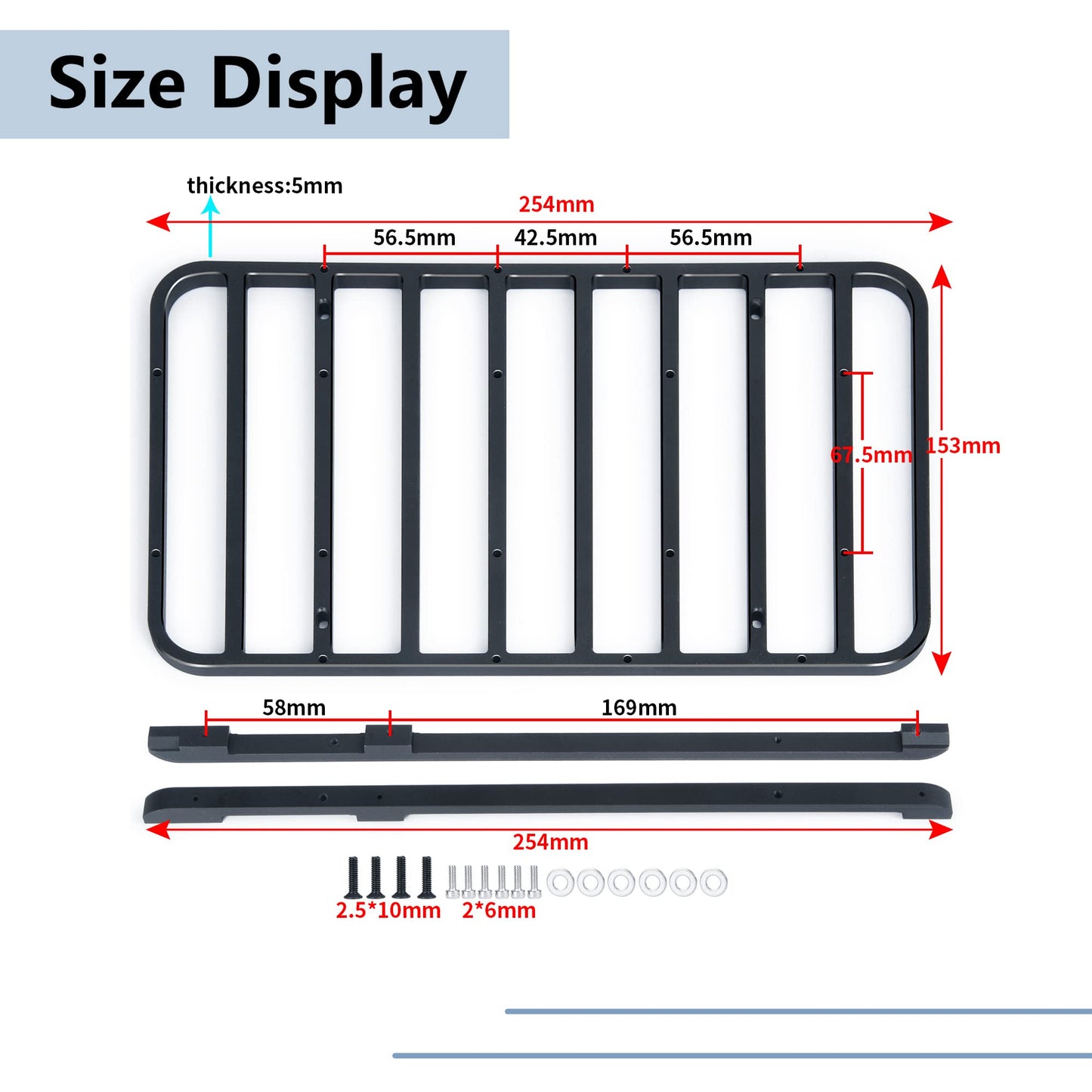 MORLORDY Metal RC Roof Rack Luggage Rack Set for 1/10 Scale RC Crawler Car TRX4 2021 Bronco Upgrades