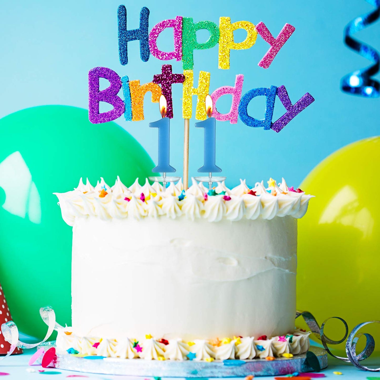 BBTO 12 Pcs Birthday Number Candle Cake Numeral Candles Christmas New Year Rainbow 0 - 9 Cake Topper Decoration for Birthday, Pa