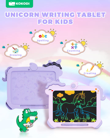 KOKODI LCD Writing Tablet for 3 4 5 6 7 8 Years Old Kids, Colorful Doodle Board, Writing Drawing Tablet, Educational Learning To