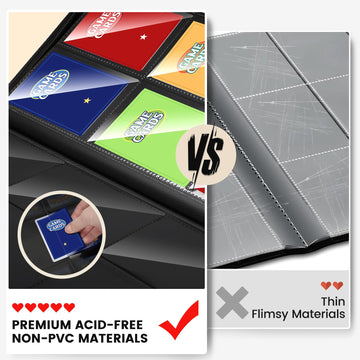 9 Pocket Card Binder enhanced Ringless Trading Card Binder 360 Side Loading Pocket PU Card Collection Binder Sturdy Collectible Card Albums Card Folder for MTG TCG Sports Cards Game Cards-Green