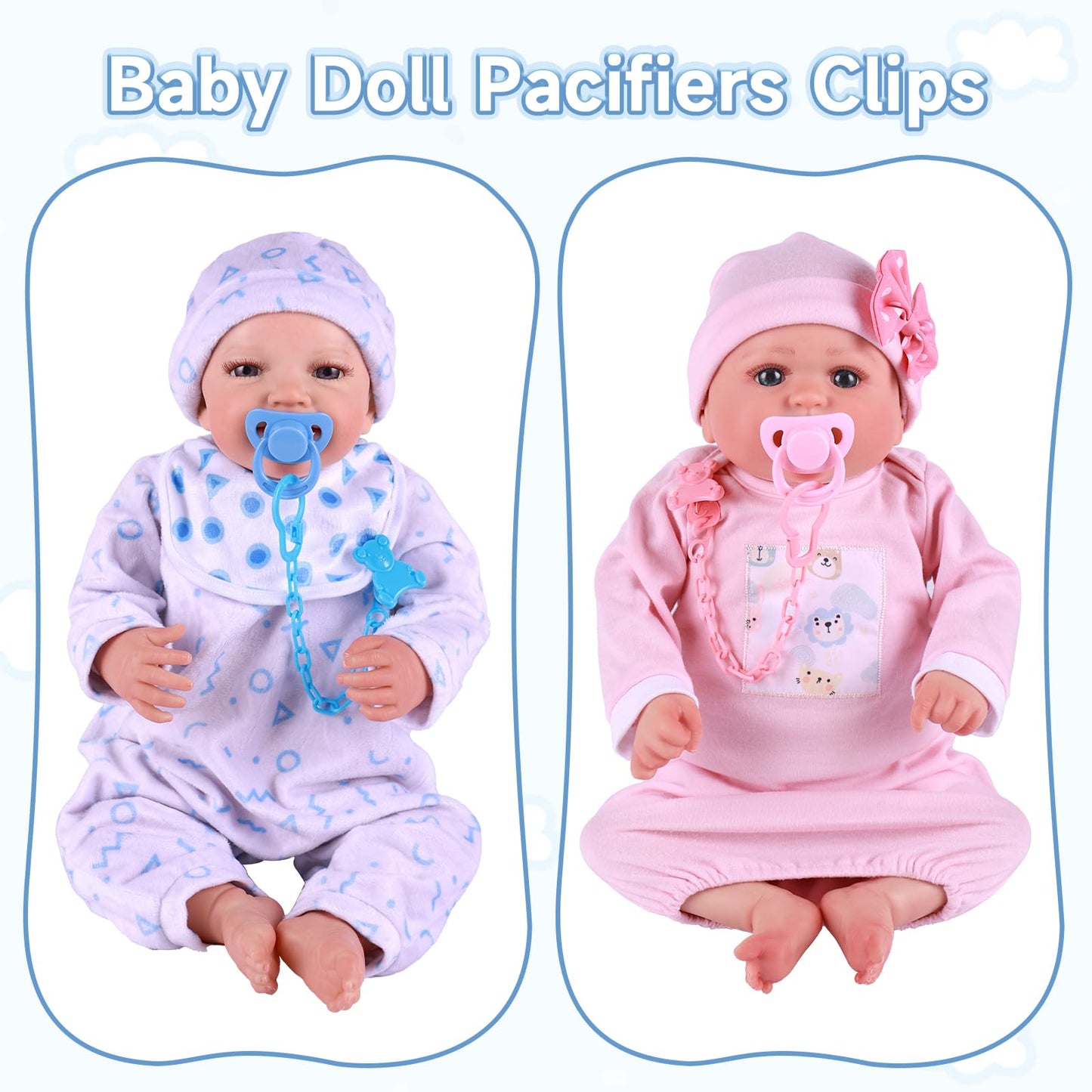 Babeside Baby Doll Bottles With Disappearing Milk And Juice Magic Bottles, Magnetic Pacifiers And Pacifier Clips Chain For Reborn Baby Dolls Girls & Boys, 8 Pcs Baby Doll Accessories Set