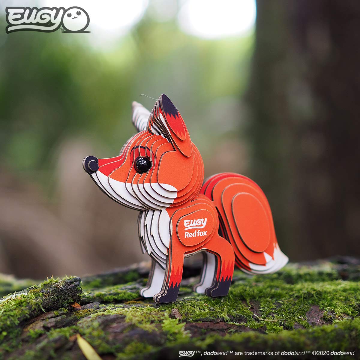 Eugy Red Fox 3D Puzzle, 30 Piece Eco-Friendly Educational Toy Puzzles For Boys, Girls & Kids Ages 6+