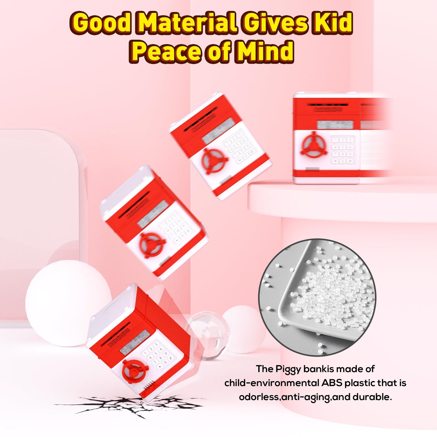 Atm Piggy Bank For Boys Girls, Electronic Money Bank With Password Paper Money Saving Box Coin Can Kids Safe Bank, Birthday Gift