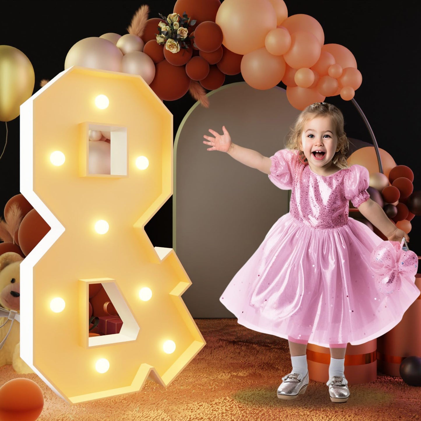 Imprsv 3Ft Block Marquee Letters, Marquee Light Up Letters For Birthday Baby Shower Party Backdrop Decor, Large Light Up Letters