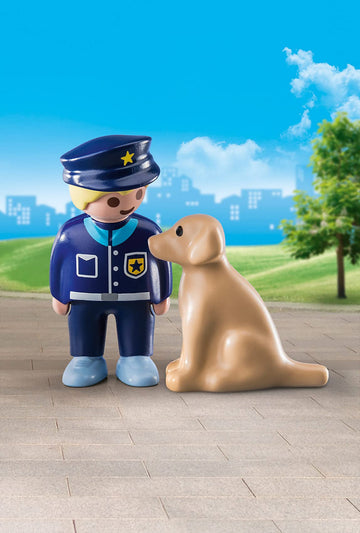Playmobil Police Officer With Dog 70408 1.2.3 For Young Kids