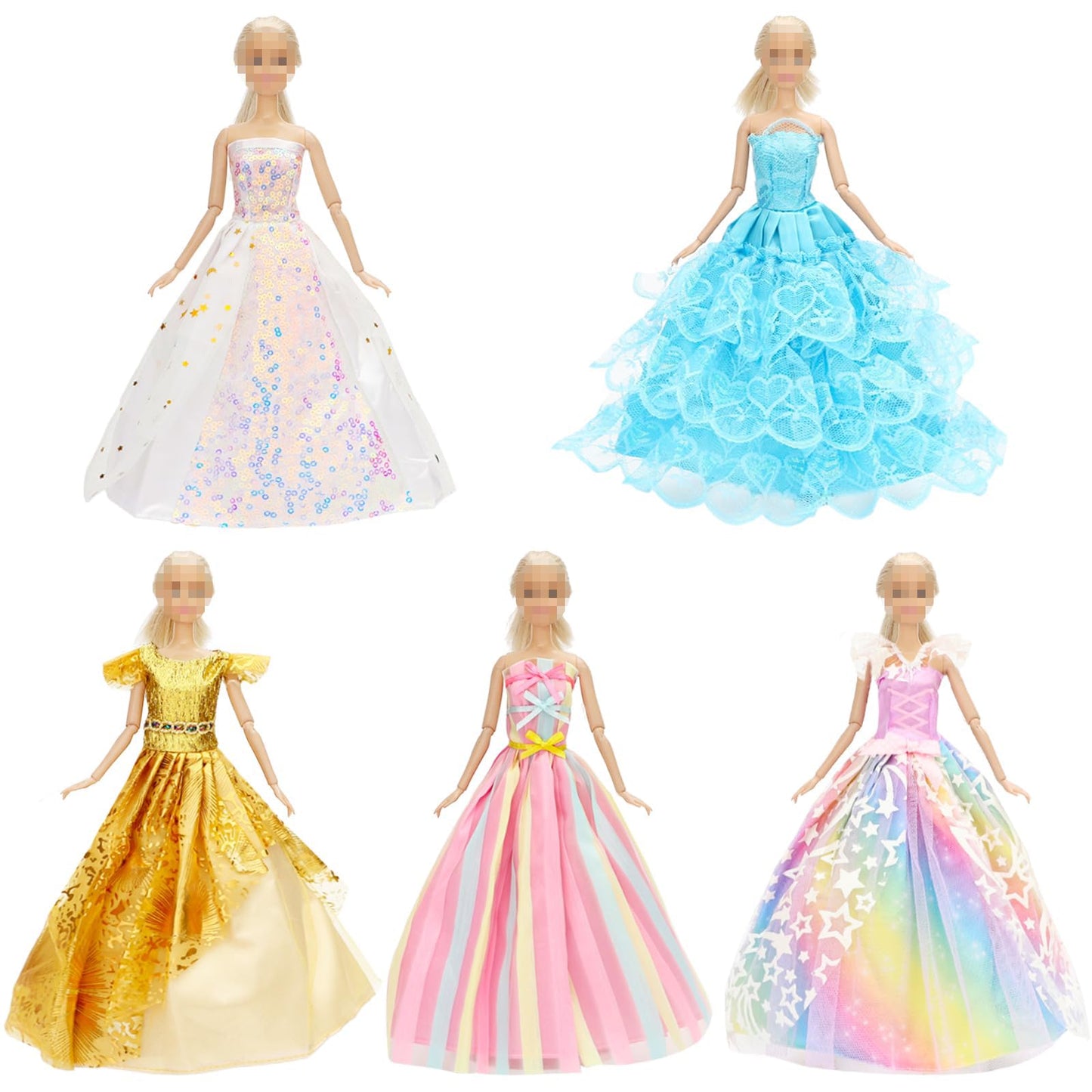Sotogo 12 Pieces Doll Clothes For 11.5 Inch Girl Doll Fashion Handmade Doll Dresses Wedding Dresses Evening Dresses Party Gowns Outfit