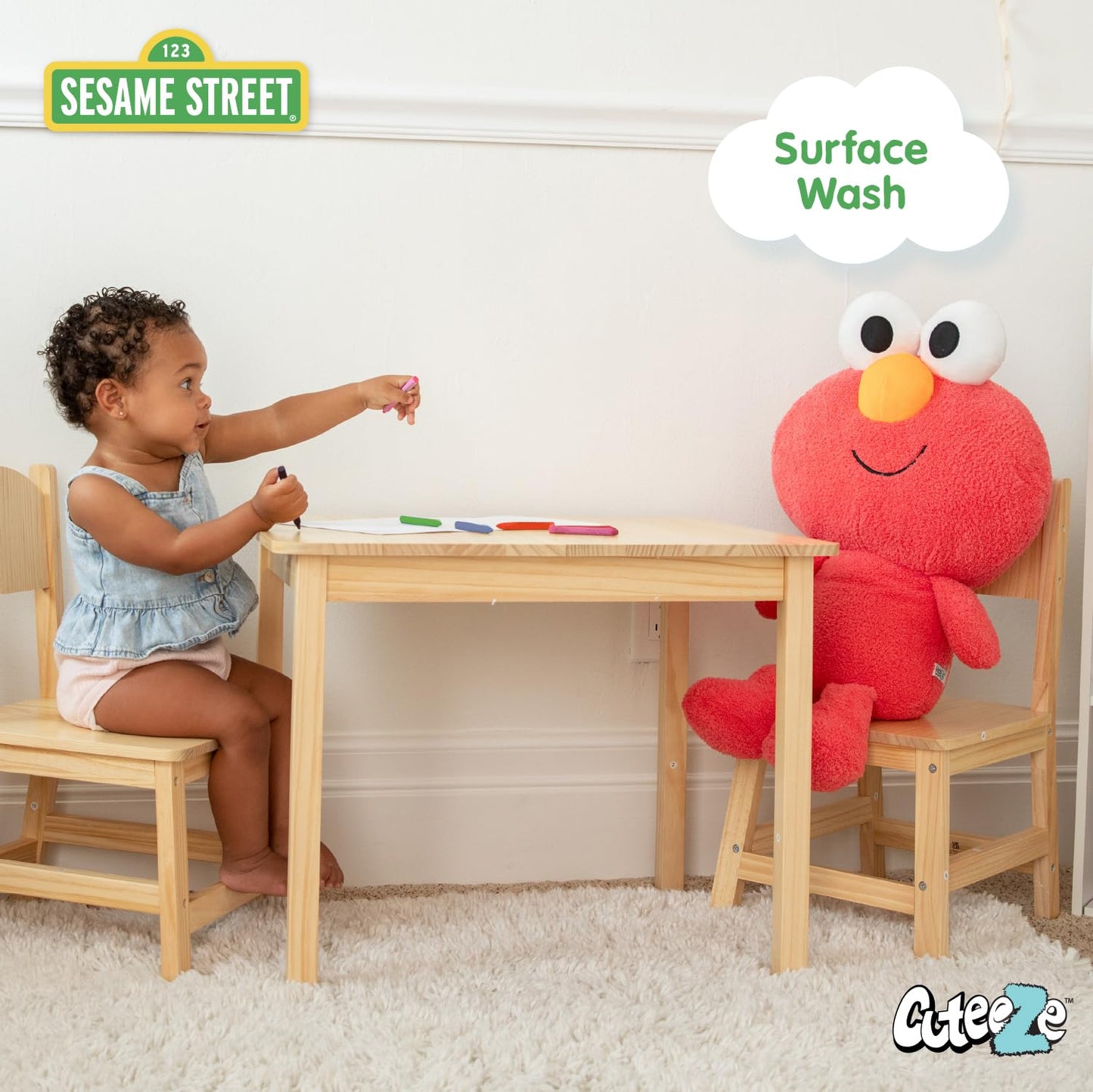 Kids Preferred Elmo Sesame Street Toys Jumbo Stuffed Animal, Developmental Toys For 1 Year Old, Elmo Plush