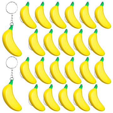 LBSXQGS 12Pcs Banana Keychains Stress Toy Mini Banana Relief Toy PU Banana Toy for Stress Relief Kids mature-themeds Birthday Party Favors School Supplies