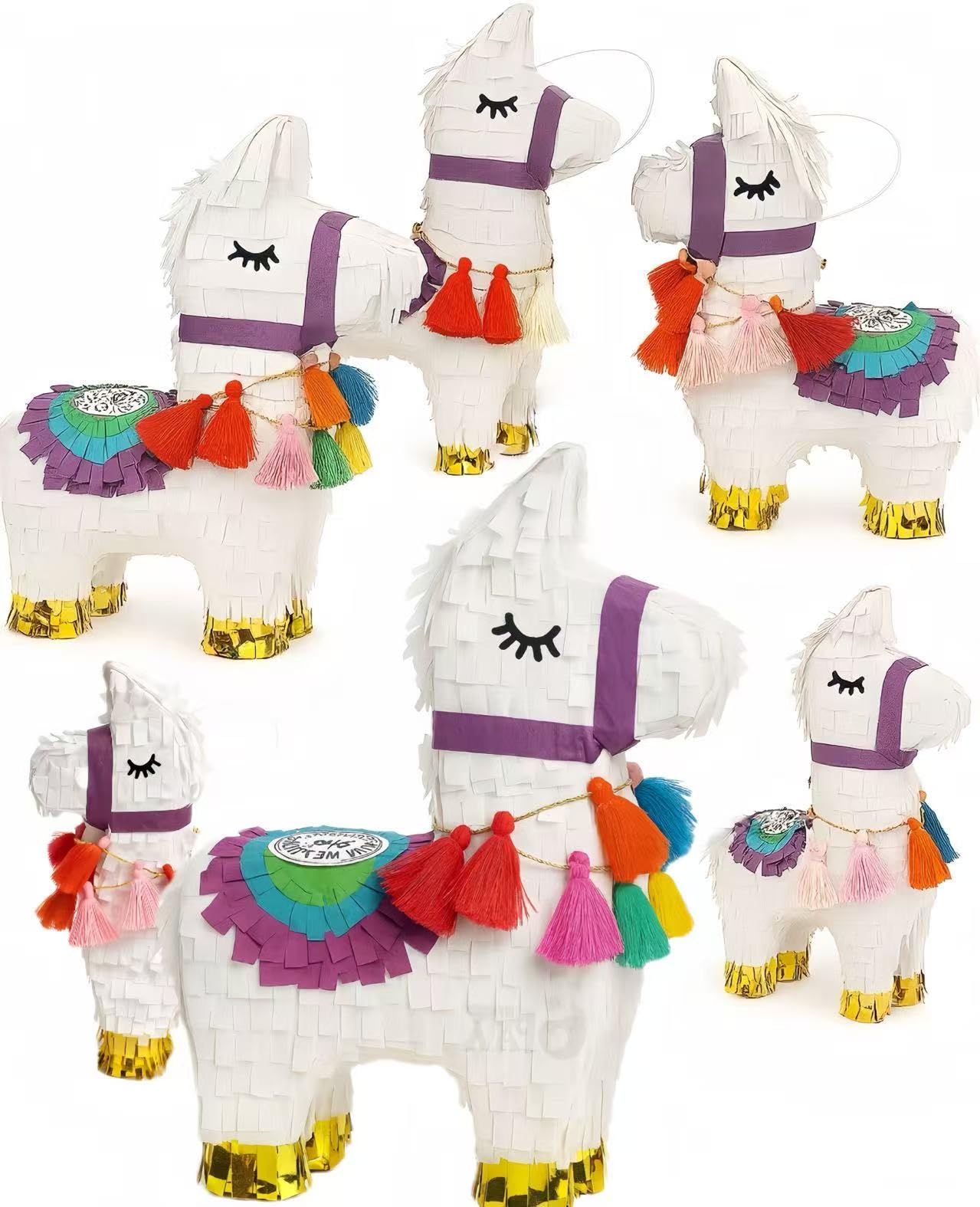 GIFTEXPRESS 6-Pack 8x6 Mini Llama Pinatas- Small Birthday Party Favors, Cinco de Mayo, Fiesta, Gender Reveal, Taco Tuesday, Tabl