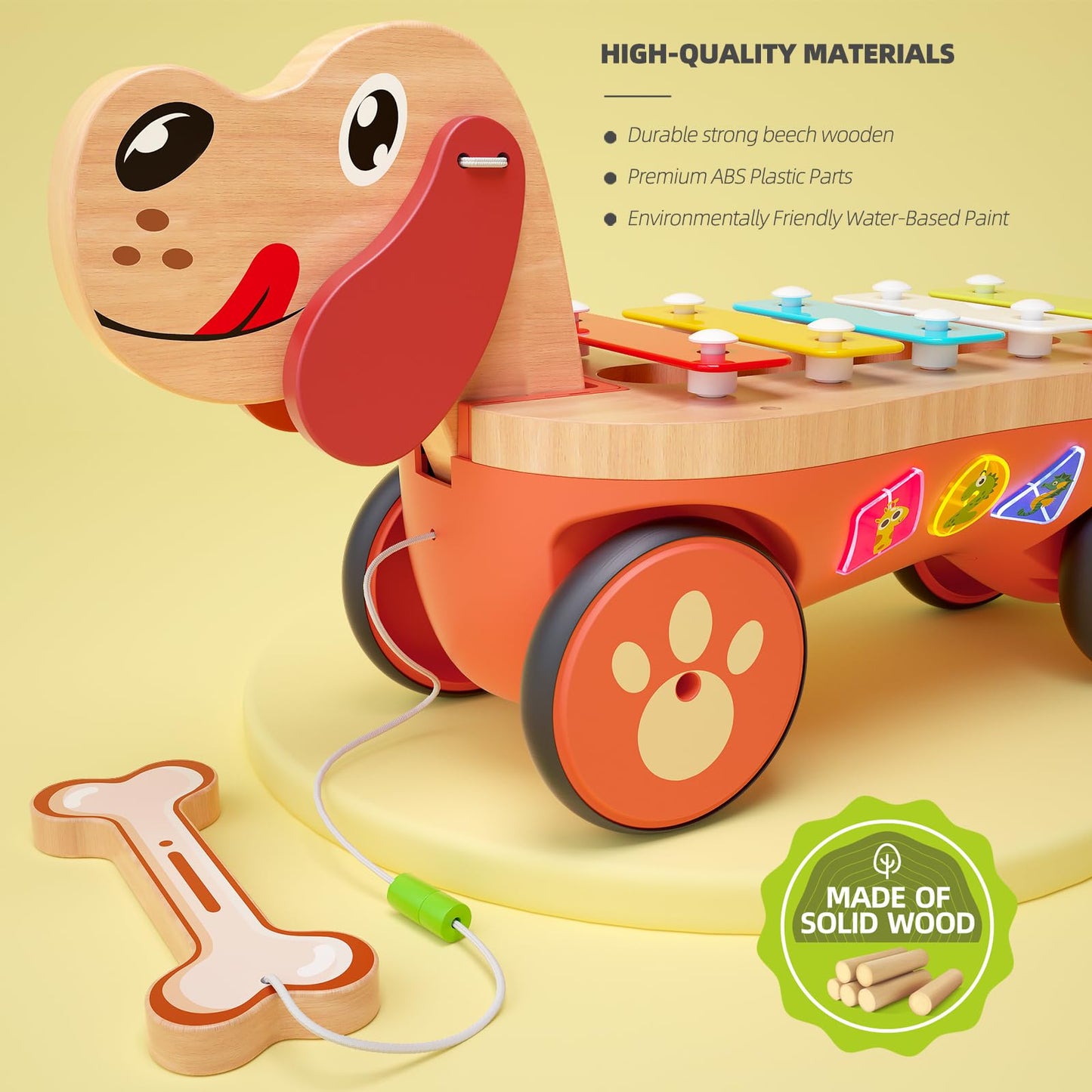 Baby Xylophone Musical Car Toy For Toddlers, Dog Truck Toys For 18M+ 2 3 Years Old Kids, Best Christmas Birthday Gifts For Boys