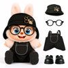 4pcs Dolls Outfit Set Hat & Overalls for 17 cm Doll Clothes Accessories Suit Stylish Clothes for Doll Cute Outfits for Dress up Unique Style with enhanced Fabric Black