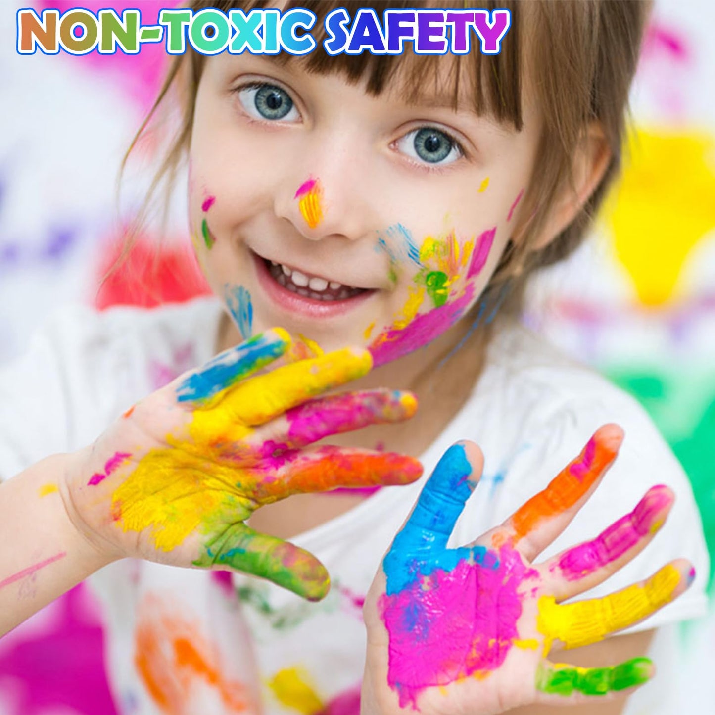 Aroic 16Colors Kids Washable Finger Paint, Non-Toxic, Art Painting Supplies For Toddlers, Finger Painting Supplies For Kids, Hand Painting Diy Crafts