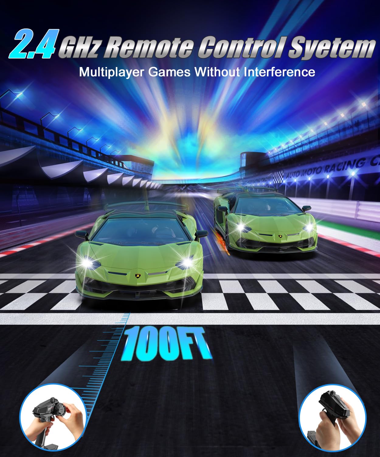 AEROQUEST Lamborghini Remote Control Car, Officially Licensed 1:14 Lambo RC Car 7.4V 500mAh with 15km/h Fast Model Car Toys for