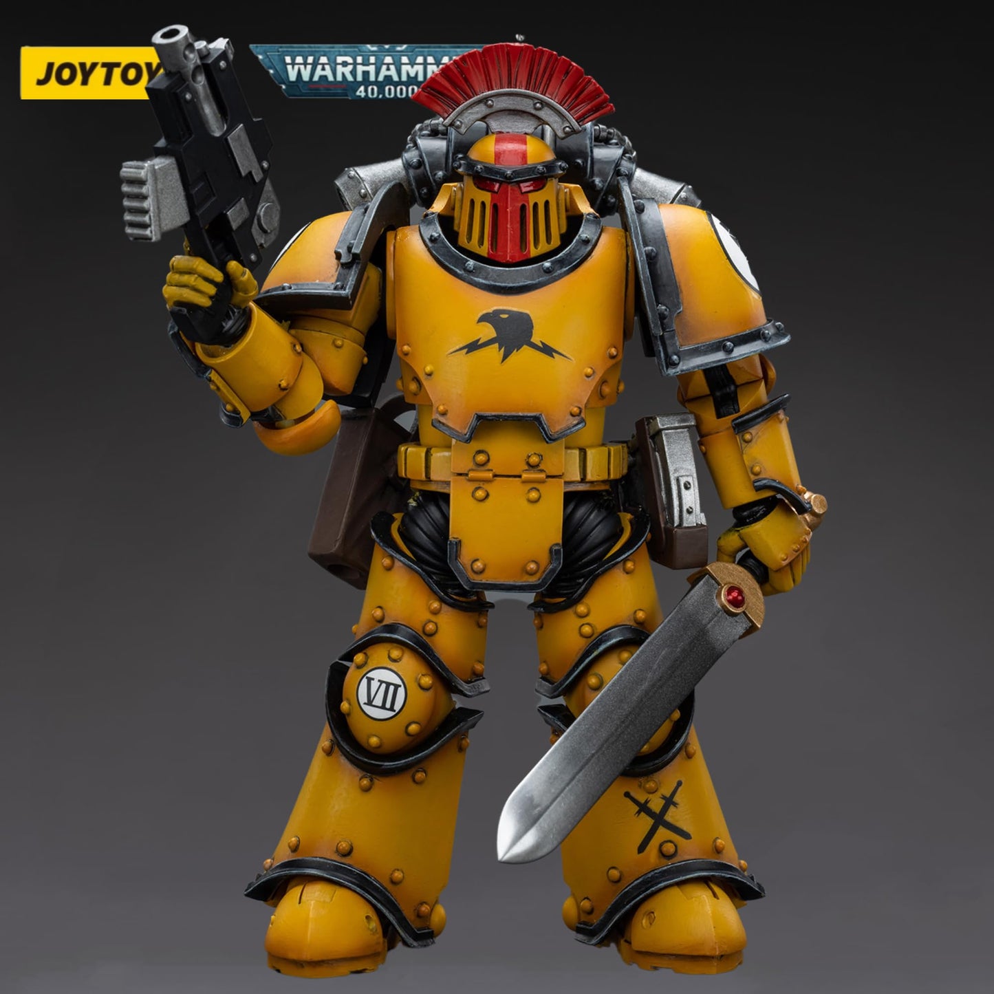 JOYTOY Warhammer 40 000 1/18 Action Figure Imperial Fists Legion MkIII Tactical Squad Sergeant with Power decorative replica blade Collection Model Christmas Birthday Gifts