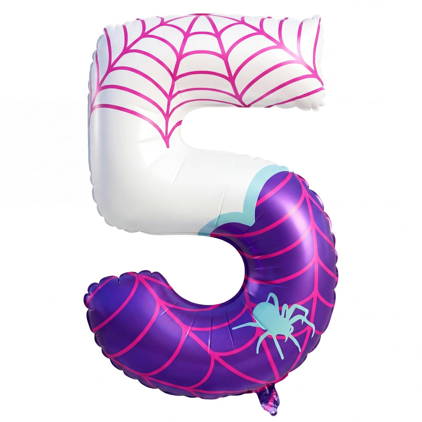 Charnoel Spider Number 5 Balloons 40 Inch Purple Spider Theme Birthday Party Decorations Large Foil Balloons for 5th Birthday Pa