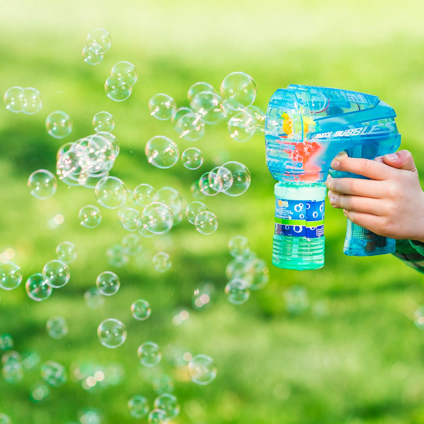 Bubble Blaster With Led Light Bubble Blower Toy With Non Toxic Bubble Solution, Summer Fun, Outdoor Birthday Party Favors For Ki