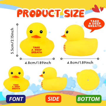 Lenwen 24 Pcs Rubber Duck Bath Toy Inspirational Gift Motivational Rubber Ducks Thank You Gifts Inspirational Party Favors Baby Shower Decorations Birthday Party Favors (1.89 Inch)