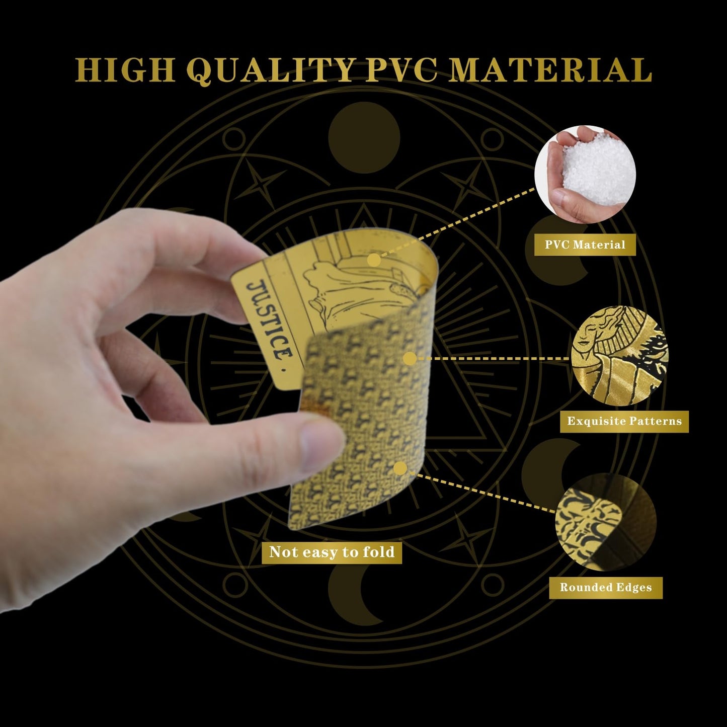 Oixxaf 78 Tarot Cards Gold Tarot Cards With Guide Book Waterproof And Wrinkle Resistant Tarot Gold Foil Tarot Cards For Beginner