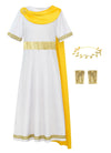 Relibeauty Toga Costume Kids Boys Costume Roman Greek God Girls,12-13/160 Gold